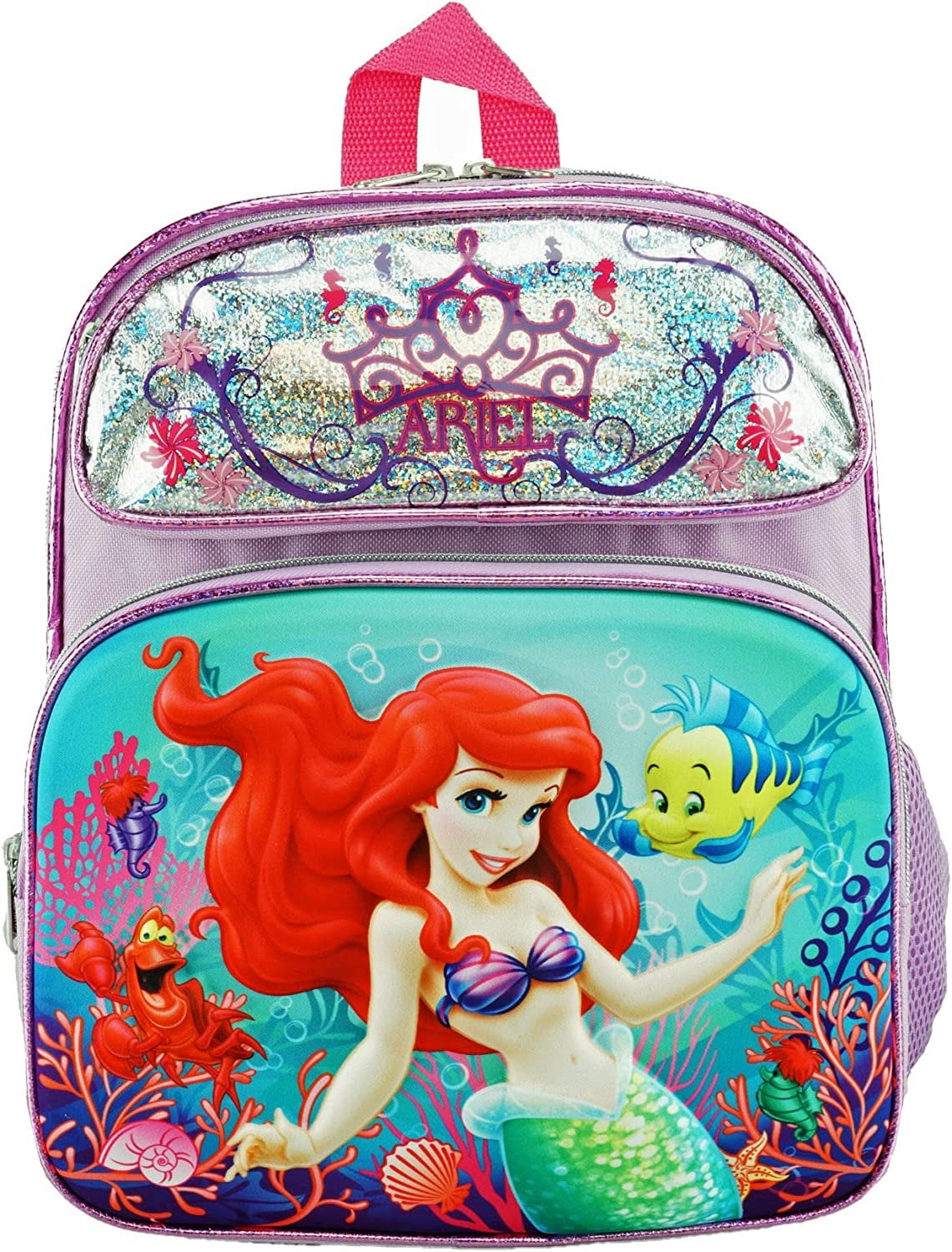 Disney The Little Mermaid Ariel Toddler Backpack 3D EVA Molded 12 inch Kidos Kingdom