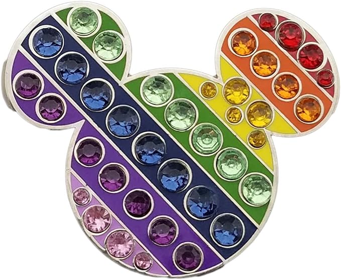 Disney Pin - Mickey Mouse Icon - Jeweled Rainbow