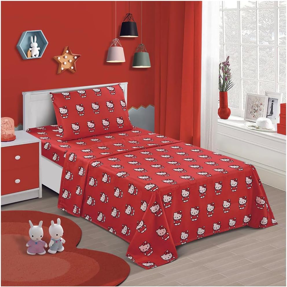 Hello KittyTwin Size Bed Sheet Set 3 Pieces