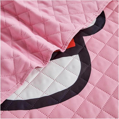 Hello Kitty Polka Dots Twin/Full Quilted Bedspread PINK