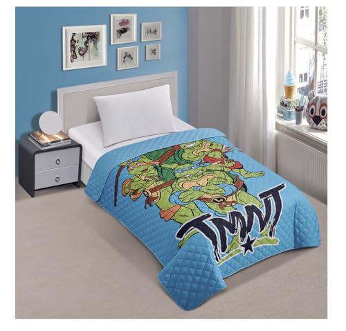 TMNT Teenage Mutant Ninja Turtles Twin Quilted Bedspread