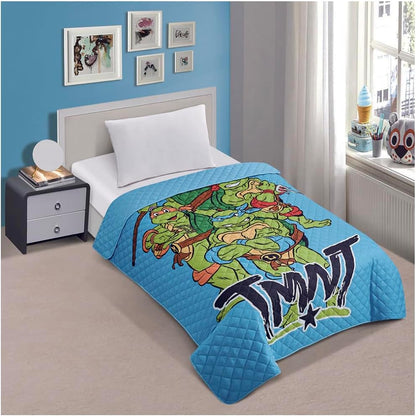 TMNT Teenage Mutant Ninja Turtles Twin Quilted Bedspread