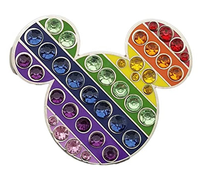 Disney Pin - Mickey Mouse Icon - Jeweled Rainbow