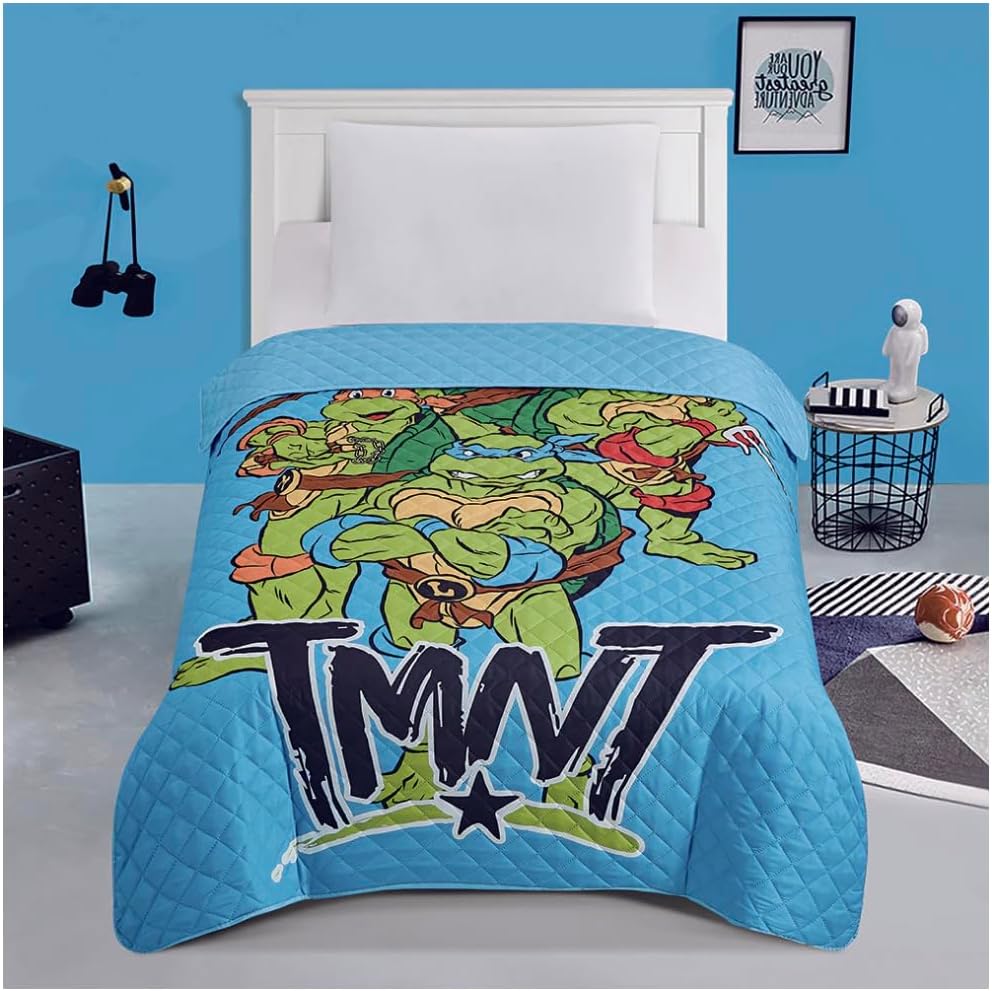 TMNT Teenage Mutant Ninja Turtles Twin Quilted Bedspread