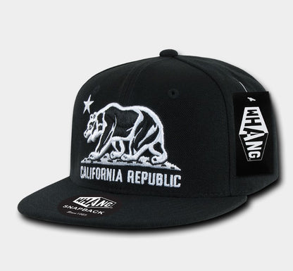 WHANG California Republic Snapbacks, Black 2